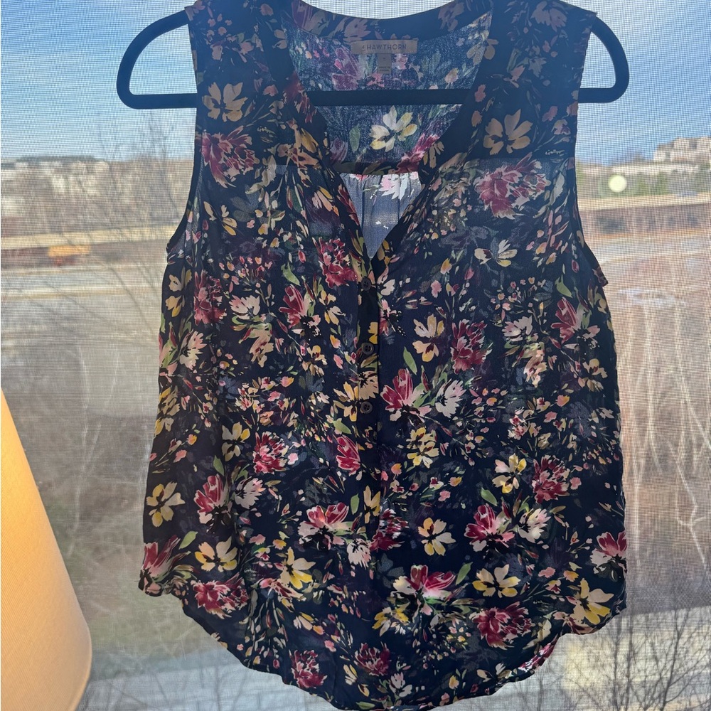 Floral V-Neck Sleeveless Camisole - Black Multi